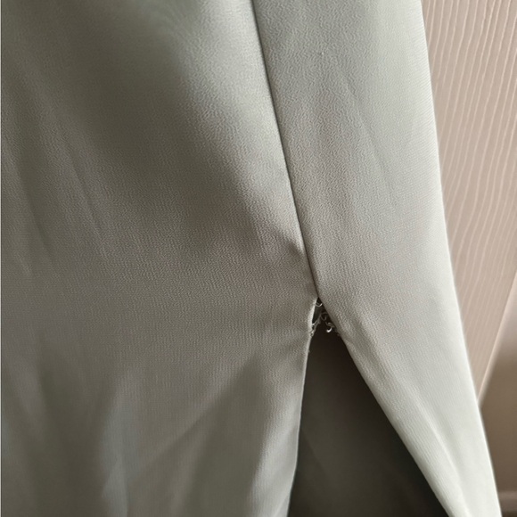 Azazie Lupe Agave Green A-Line Scoop Blouson Chiffon Maxi Bridesmaid Dress A16 - Picture 10 of 12